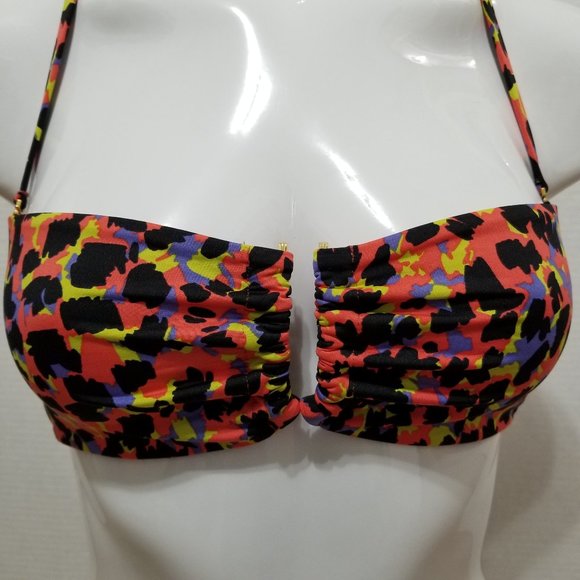 Victoria's Secret bikini top Large halter strapless bandeau abstract print beach - Picture 5 of 15